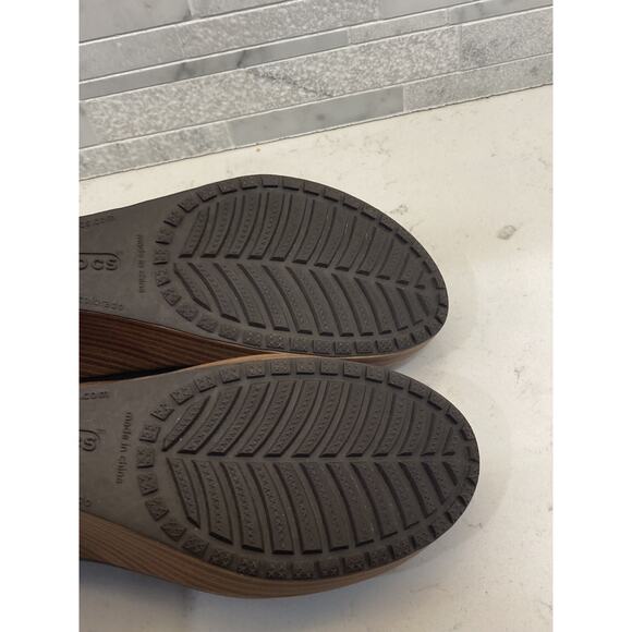 Crocs A-Leigh Closed Toe Wedge Brown Comfort Shoes Women's Size 7.5 READ - Picture 6 of 9
